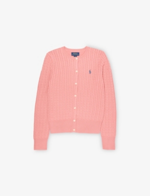 POLO RALPH LAUREN: Girls' Cable-Knit Round-Neck Cotton Cardigan