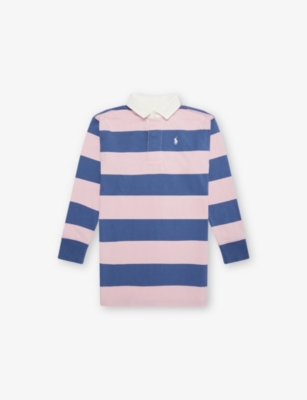 POLO RALPH LAUREN: Girls' Striped Long-Sleeves Cotton-Jersey Dress