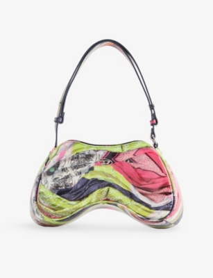 Diesel Womens Lime Play Faux-leather Shoulder Bag In Lime