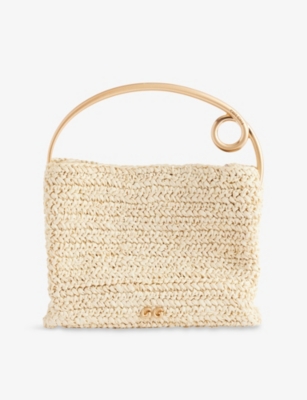 CULT GAIA: Lalli Raffia Top-Handle Bag