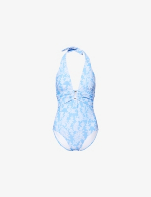 HEIDI KLEIN: Playa Paraiso Rectangle Halterneck Swimsuit