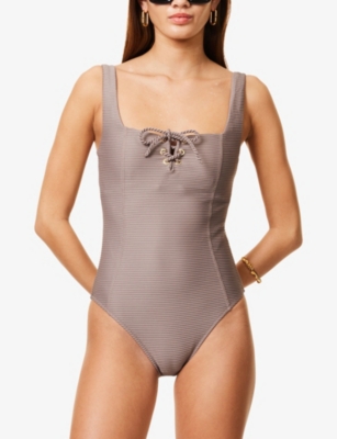 HEIDI KLEIN: Zocalo Square-Neck Ribbed Swimsuit