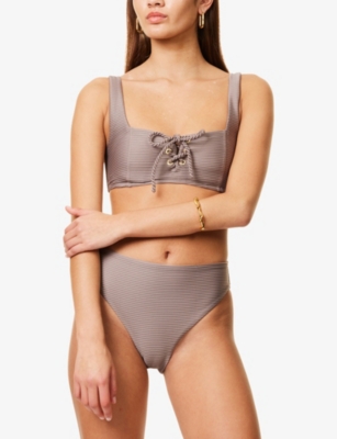 Heidi Klein Womens Tau-tau Zocalo Square-neck Ribbed Bikini Top In Tau-tau