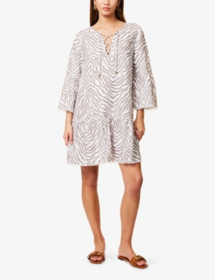 Heidi Klein Womens Oracabessa Printed Linen Kaftan Prt-prt Xl In Prt-prt