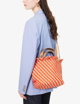 NAGHEDI: Havana Small Woven Tote Bag