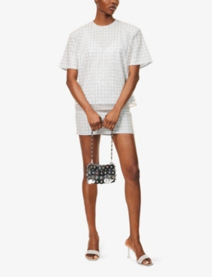 Rotate Birger Christensen Beaded Oversized Top Doeskin In Doeskin (beige)