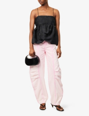 ROTATE BIRGER CHRISTENSEN: Cargo Barrel-Leg Mid-Rise Jeans