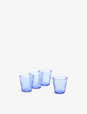 Royal Doulton 1815 Pacific Blue Tumbler Glasses Set Of Four