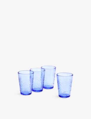 Royal Doulton 1815 Pacific Blue Hiball Glasses Set Of Four