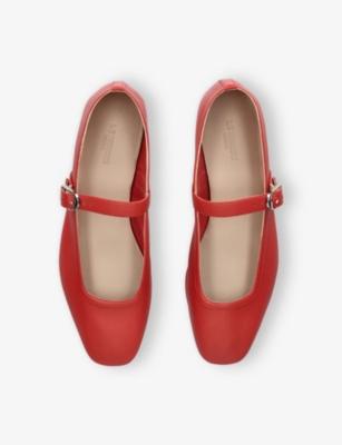 LE MONDE BERYL WOMENS BALLET LEATHER MARY JANE PUMPS RED/OTHER EUR 39 / 6 UK 