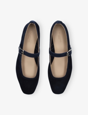 LE MONDE BERYL WOMENS NAVY MARY JANE SUEDE BALLET FLATS EUR 39 / 6 UK 