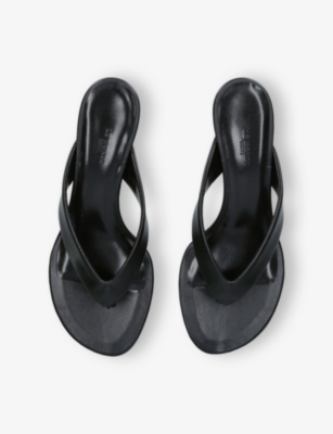 LE MONDE BERYL: Micro Wedge Thong-Strap Leather Sandals