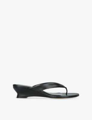 LE MONDE BERYL: Micro Wedge Thong-Strap Leather Sandals
