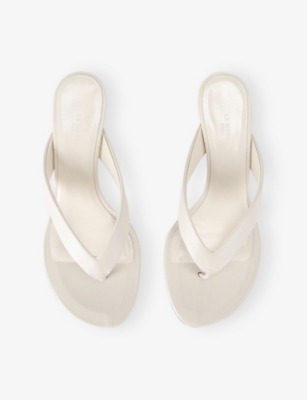 LE MONDE BERYL: Micro Wedge Thong-Strap Leather Sandals