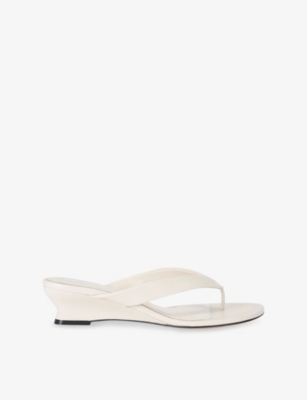 LE MONDE BERYL: Micro Wedge Thong-Strap Leather Sandals