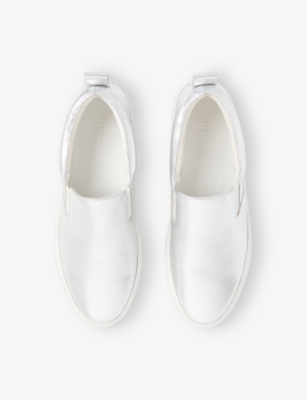 Whistles Omens  Kinsley Slip-on Low-top Leather Trainers In Silver