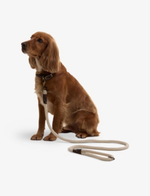 BARBOUR: Checked-Trim Rope Cotton Dog Lead