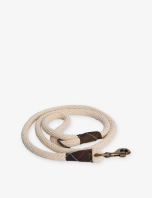 BARBOUR: Checked-Trim Rope Cotton Dog Lead