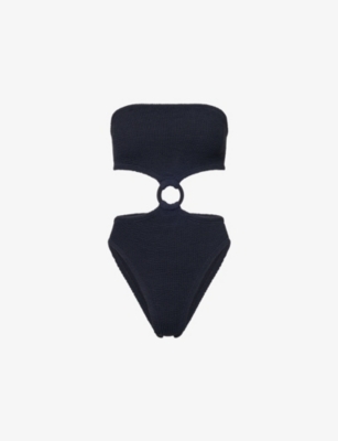 HUNZA G: Jerry Crinkle-Textured Swimsuit