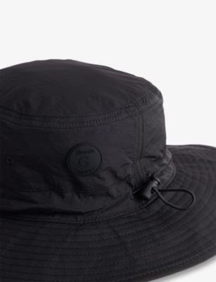 Hunza G Womens Toggle-detail Chin-strap Woven Bucket Hat Black In Black