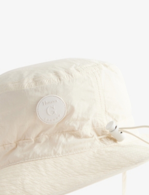 HUNZA G: Toggle-Detail Chin-Strap Woven Bucket Hat