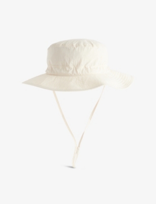 HUNZA G: Toggle-Detail Chin-Strap Woven Bucket Hat