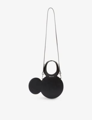 Shop Coperni Womens Black Disney X  Baby Mickey Leather Tote Bag