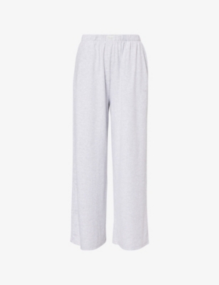 We Are Tala Omens Grey Marl Soft Wide-leg Cotton Pyjama Bottoms Xl