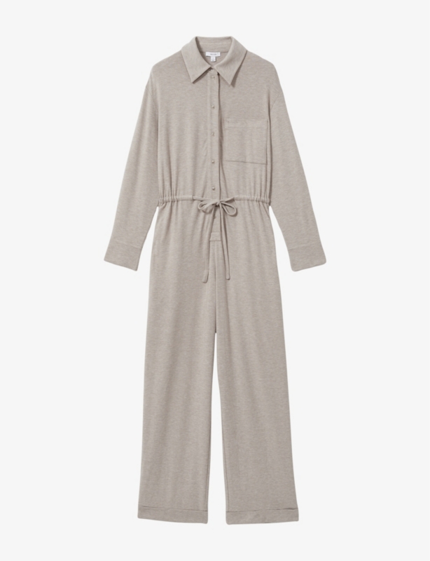 Long-Sleeved Thermal Stretch-Jersey Jumpsuit