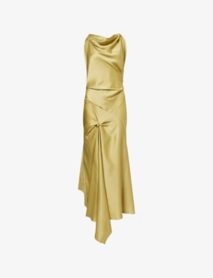 VICTORIA BECKHAM: Draped Asymmetric Woven Midi Dress