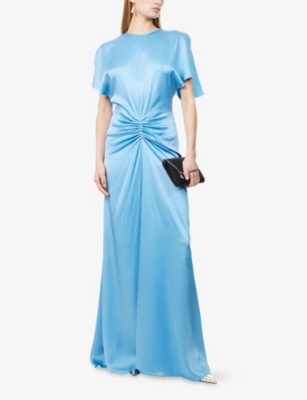 VICTORIA BECKHAM: Gathered Low-Back Satin Maxi Dress