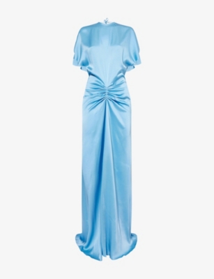 VICTORIA BECKHAM: Gathered Low-Back Satin Maxi Dress