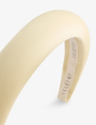 Lelet Ny Womens Butter Yellow Robyn Padded Silk Headband