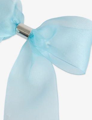 Lelet Ny Womens Sky Blue/rhodium Amy Silk Bow Barrette