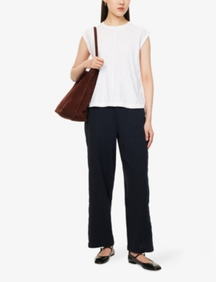 ME AND EM: Cheesecloth Cargo Drawstring Cotton Trousers