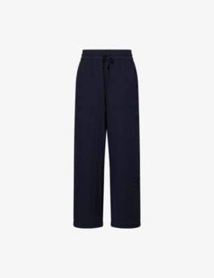ME AND EM: Cheesecloth Cargo Drawstring Cotton Trousers
