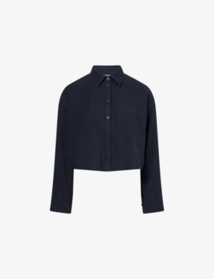 ME AND EM: Cheesecloth Cropped Cotton Shirt