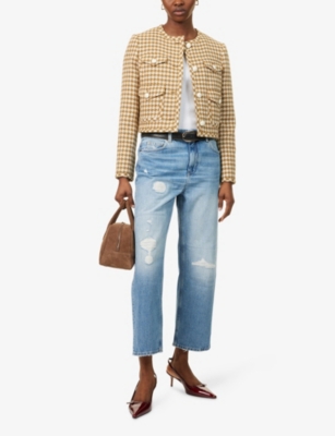 ME AND EM: Houndstooh Four-Pockets Woven Jacket