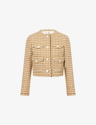 ME AND EM: Houndstooh Four-Pockets Woven Jacket