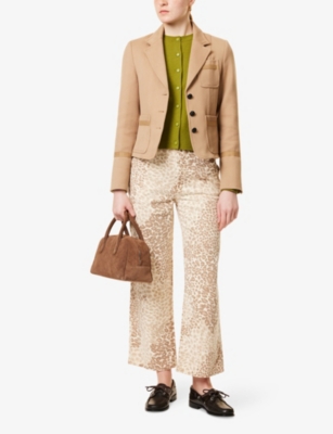 ME AND EM: Herringbone Cropped Cotton-Wool Jacket