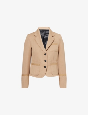 ME AND EM: Herringbone Cropped Cotton-Wool Jacket