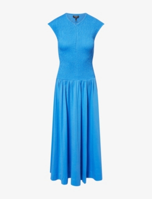 ME AND EM: Slub Smock Bodice Cotton-Jersey Maxi Dress