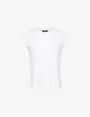 ME AND EM: Cap-Sleeves Round-Neck Cotton-Jersey T-Shirt