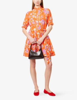 ME AND EM: Jacobean Garden Print Swing Woven Mini Dress
