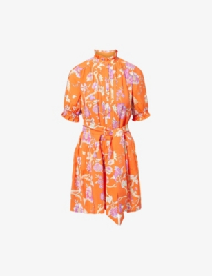 ME AND EM: Jacobean Garden Print Swing Woven Mini Dress