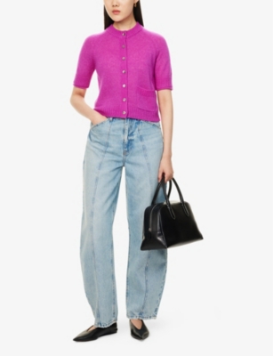 ME AND EM: Raglan-Short-Sleeves Round-Neck Wool, Cashmere and Silk-Blend Cardigan