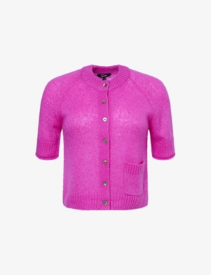 ME AND EM: Raglan-Short-Sleeves Round-Neck Wool, Cashmere and Silk-Blend Cardigan