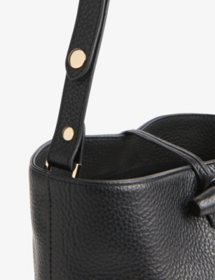 Whistles Womens Black Cleo Leather Bucket Bag In Black