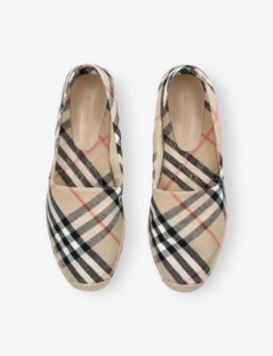 BURBERRY: Check Mews Linen Espadrilles​