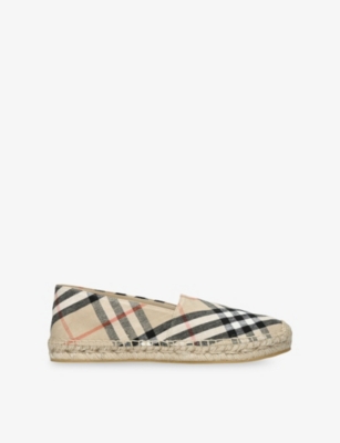 BURBERRY: Check Mews Linen Espadrilles​